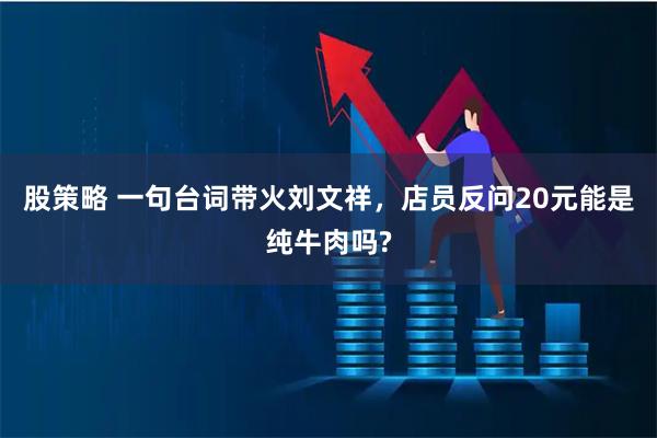 股策略 一句台词带火刘文祥，店员反问20元能是纯牛肉吗?
